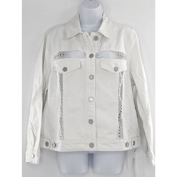White Denim Lace Jacket Infinite Road by Blank NYC - Picture 5 of 16